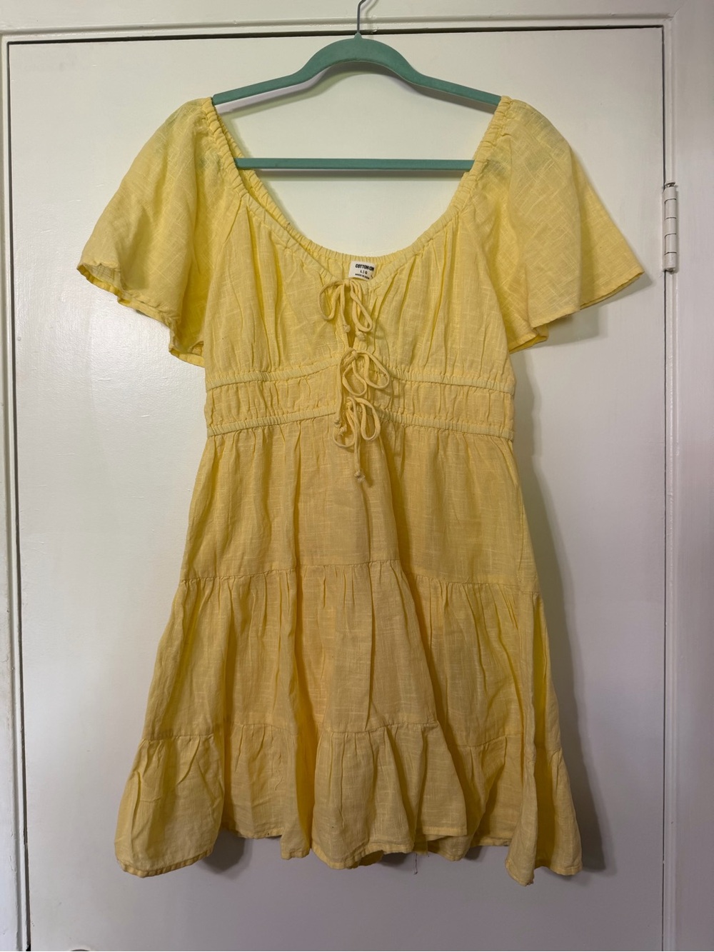 Cotton On Pale Yellow Babydoll Mini Dress
